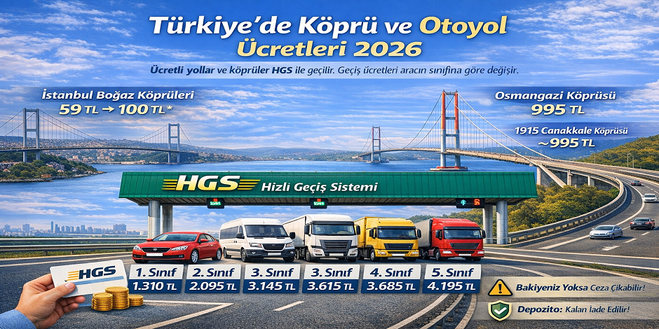 Bridge and Highway Tolls for 2026