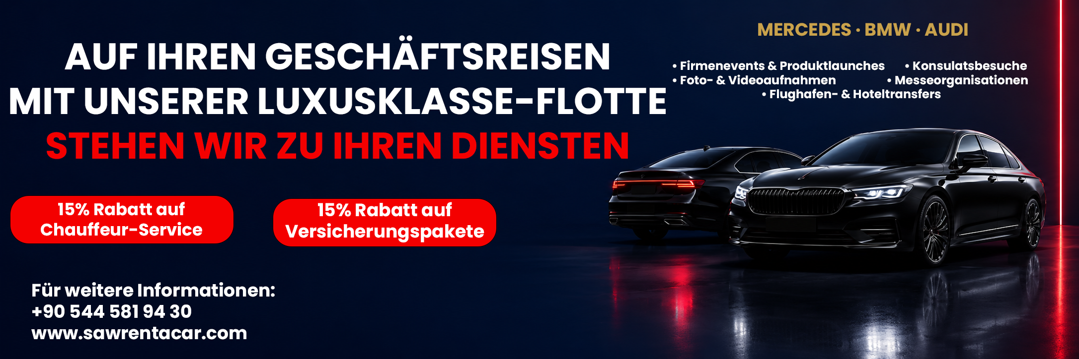 Gelegenheit zur Luxusautovermietung