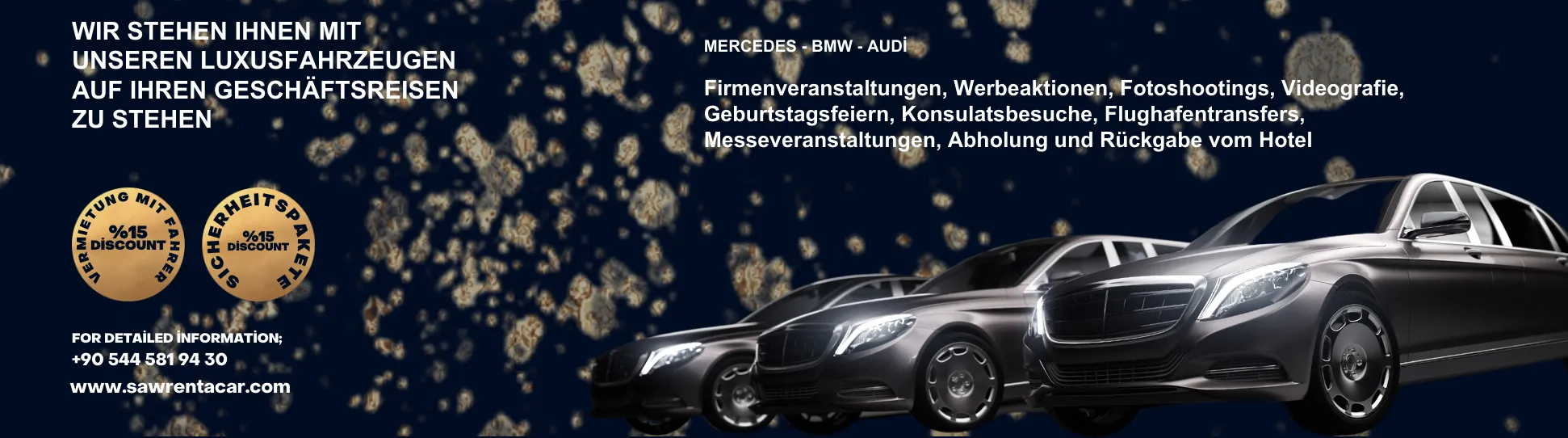 Gelegenheit zur Luxusautovermietung